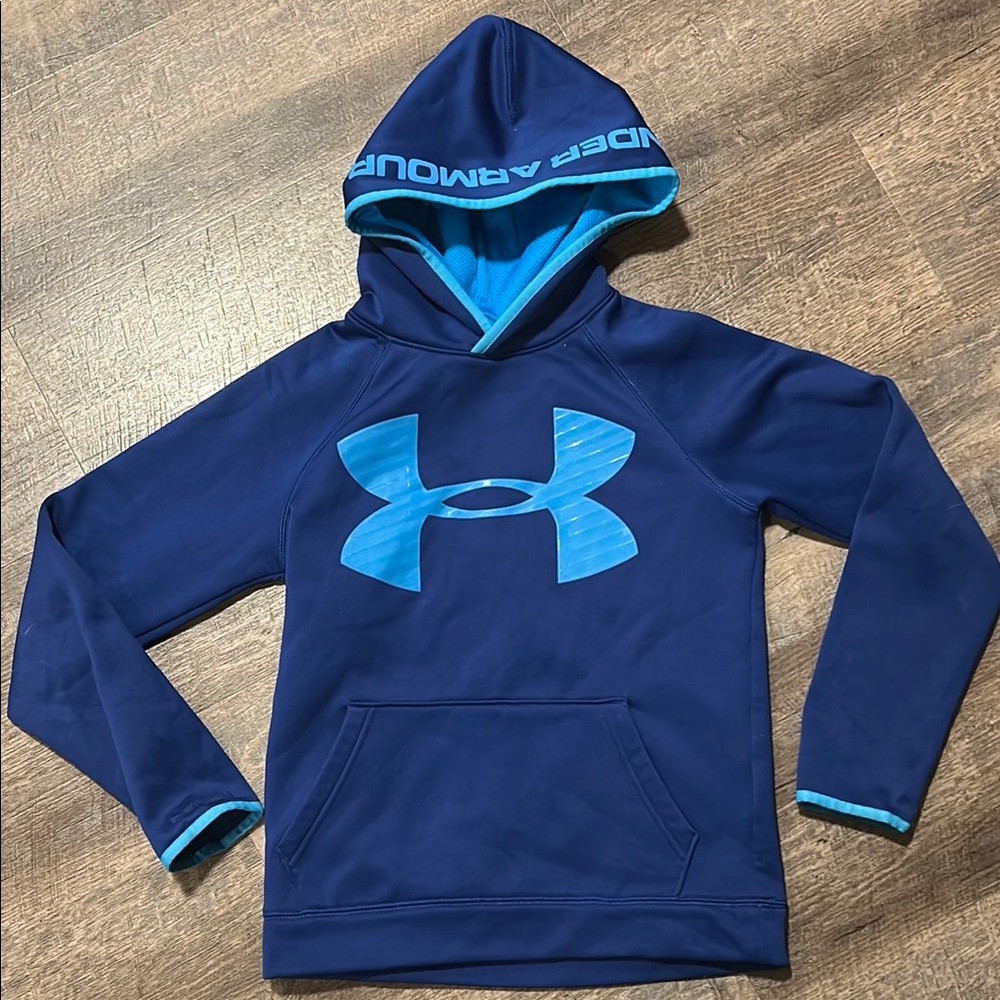 Under Armour Navy Hoodie with Light Blue Accents